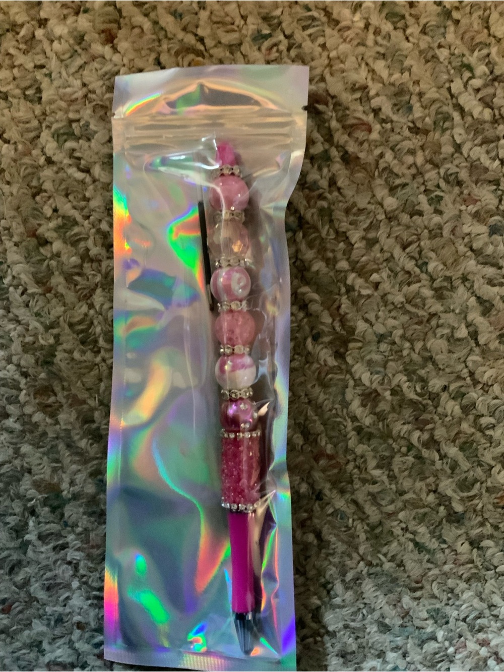 Pink Beaded Decorative Pen - Home Office